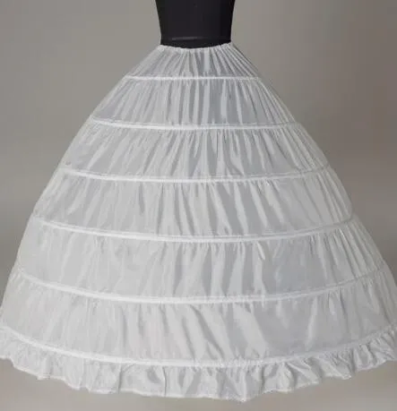 Vestido de Ball Grandes Penas Antiquas Nova Chegada Branco 6-Hoops Noiva Negócios Vestido Formal Crinoline Plus Size Acessórios Do Casamento para Mulher
