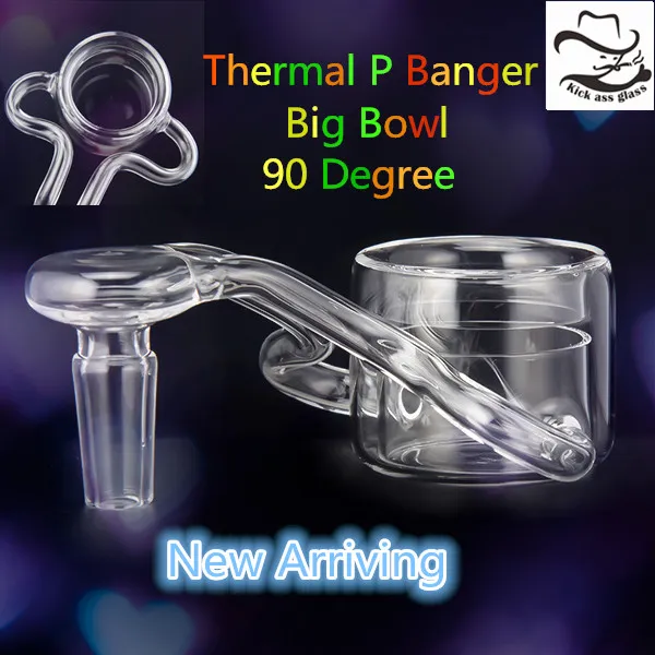 Ankomst Röktillbehör 50mm Thermal Banger Nail 90 graders Clear Found XXXL Big Bowl 3D Double Tube 10mm 18mm 14mm Man Kvinna 583