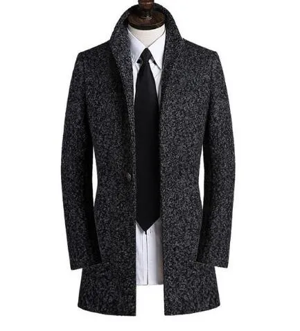 メール便 男性の中長いウールのジャケット男性スリムファッションメンズコートの上着ロングコートハンサムs 3xlのための灰色の17秋のトレンチ コート 超目玉 アパレル メンズ服 Camersa Com