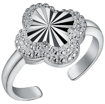 2018 nouvelle bague en argent sterling 925 plaquée à la mode peut être ajustée bague d'ouverture amour coeur fleur arc anneaux mélange 12 style 12 pièces