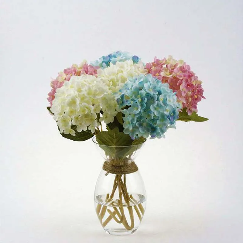 Fleur d'hortensia artificielle fausse soie hortensias simples multi couleurs pour centres de table de mariage fleurs décoratives de fête à la maison