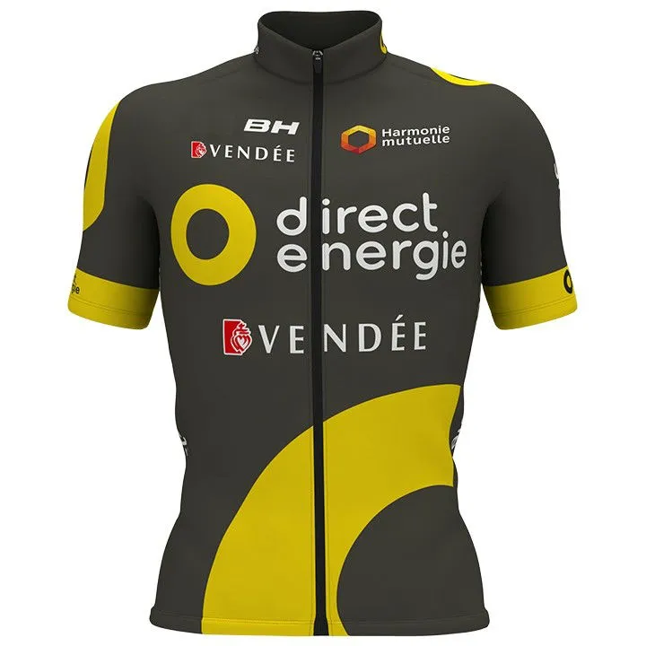 2022 Hommes Summer Direct Energie Noir-Jaune Maillot de cyclisme Ensemble Triathlon VTT Vêtements Maillot Ciclismo Ropa Taille XXS-6XL290W