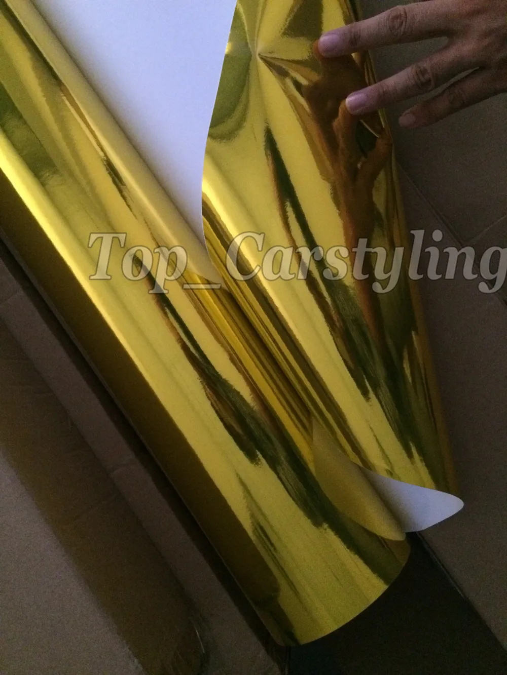 Best Quality Stretchable Gold Chrome Mirror Vinyl Wrap Film for Car Styling foil air Bubble Free Size:1.52*20M/Roll5ft x 65ft