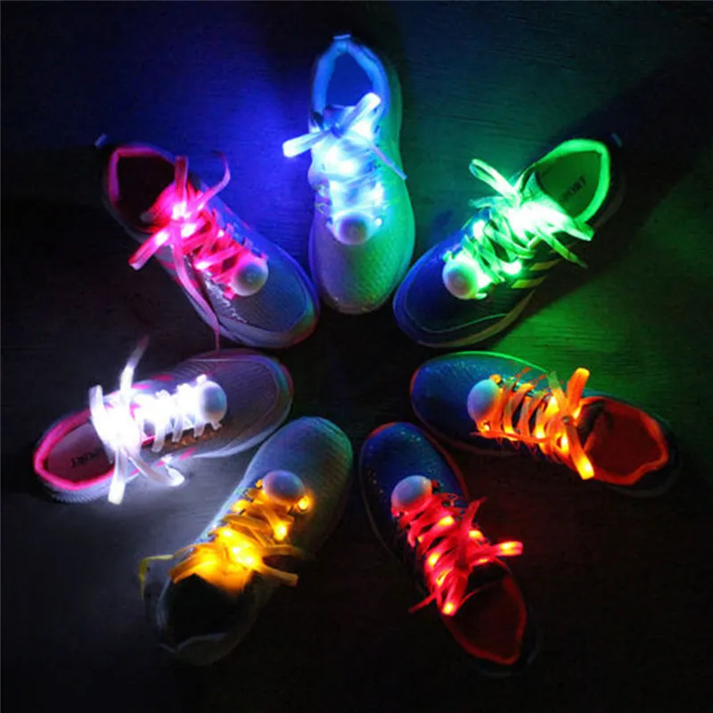 Flashowanie LED Zapalone Shoelaces Nylon Hip Hop Shoelaces Oświetlenie Lampa błyskowa Light Up Sporty Łyżwiarstwo LED Buty Sznurówki Sznurowate Ramię / Nogi Zespoły