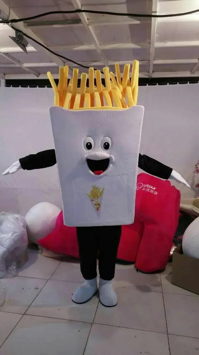 il costume di carnevale operato dalla mascotte di progettazione su ordinazione del costume della mascotte delle patatine fritte di alta qualità di vendita calda libera il trasporto