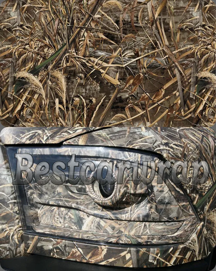Matte Ambush-Camouflage-Vinylfolie für Car-Wrap-Styling mit Luftablass, moosige Eiche, Blätter, Gras, Tarnaufkleber, 1,52 x 30 m/5 x 98 Fuß