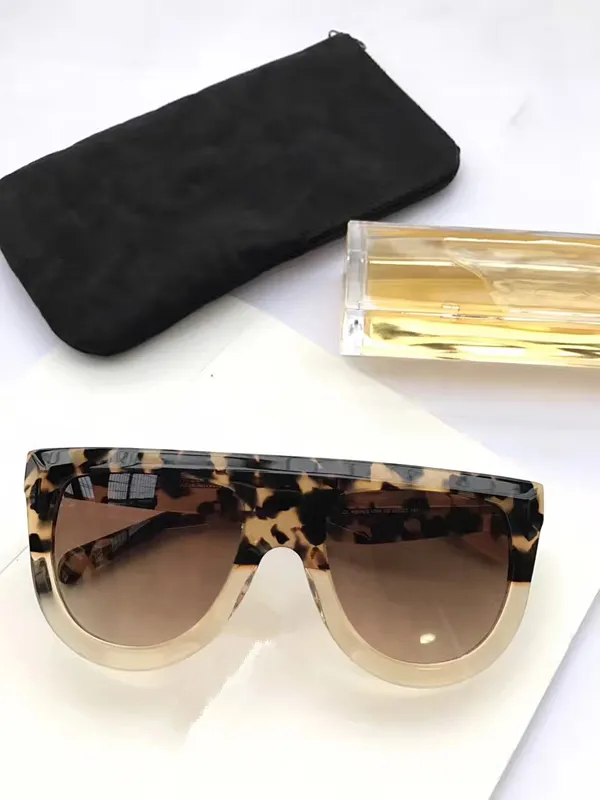 new luxury women brand designer sunglasses CE41398 audrey goggle sunglasses wrap design unisex model big frame leopard double color frame