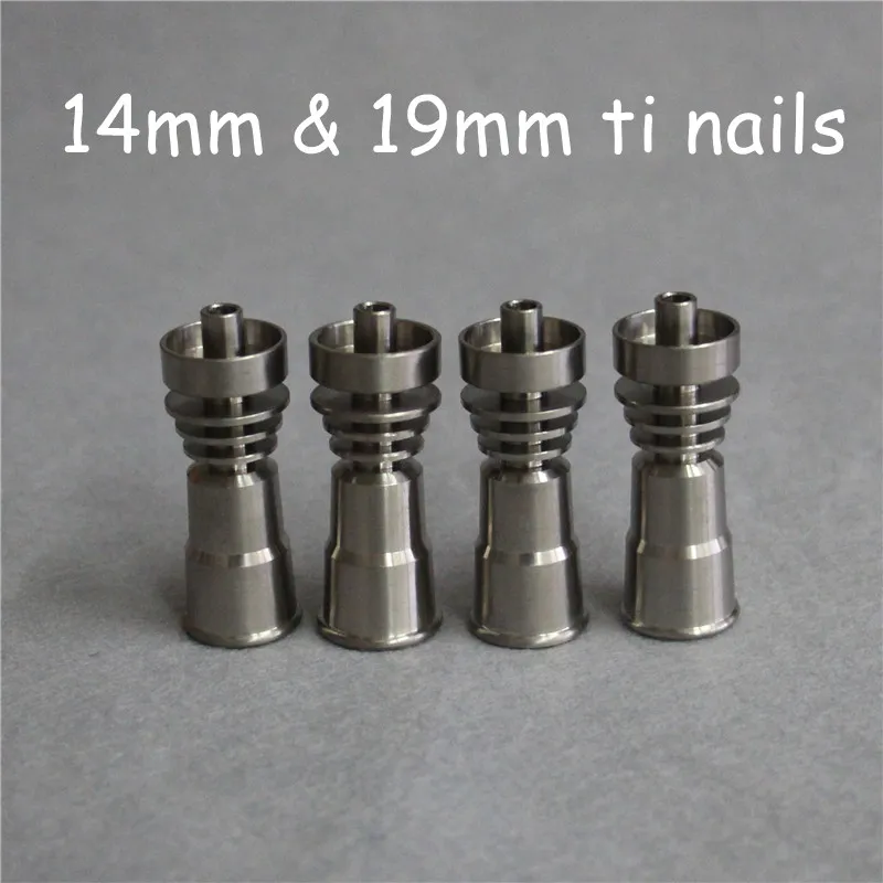 Titanium Domeless Nail Gr2 14mm 19mm Joint Tools Man Kvinna Carb Cap Dabber Grade 2 Ti Nails