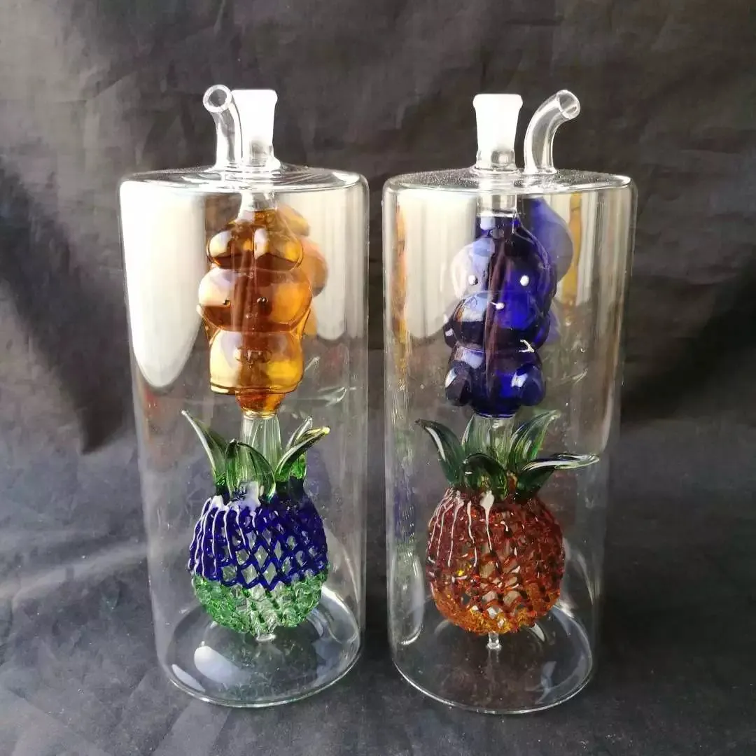 Grand ananas à eau crochet en verre en verre Bongs accessoires