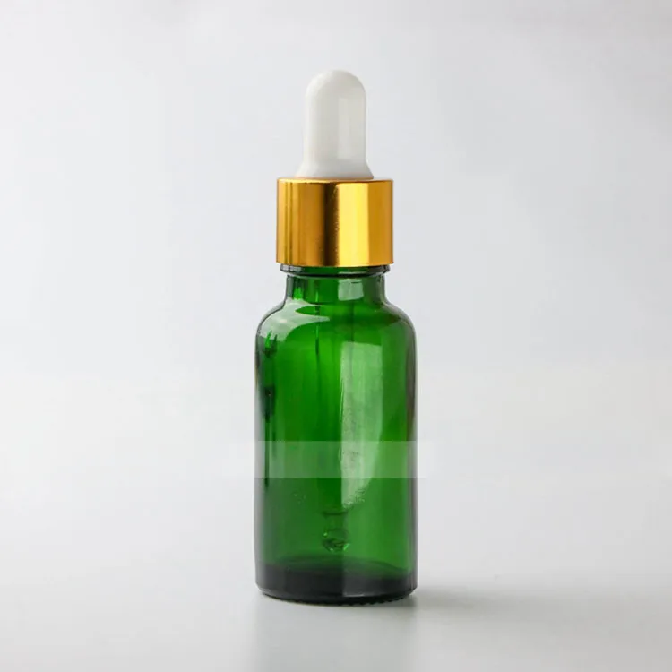 Wholesale 20ml Glass Liquid Pipette Bottles 20 ml Green Eye Dropper Oil Drop Bottles Aromatherapy Packing Bottles 5 Caps to choose