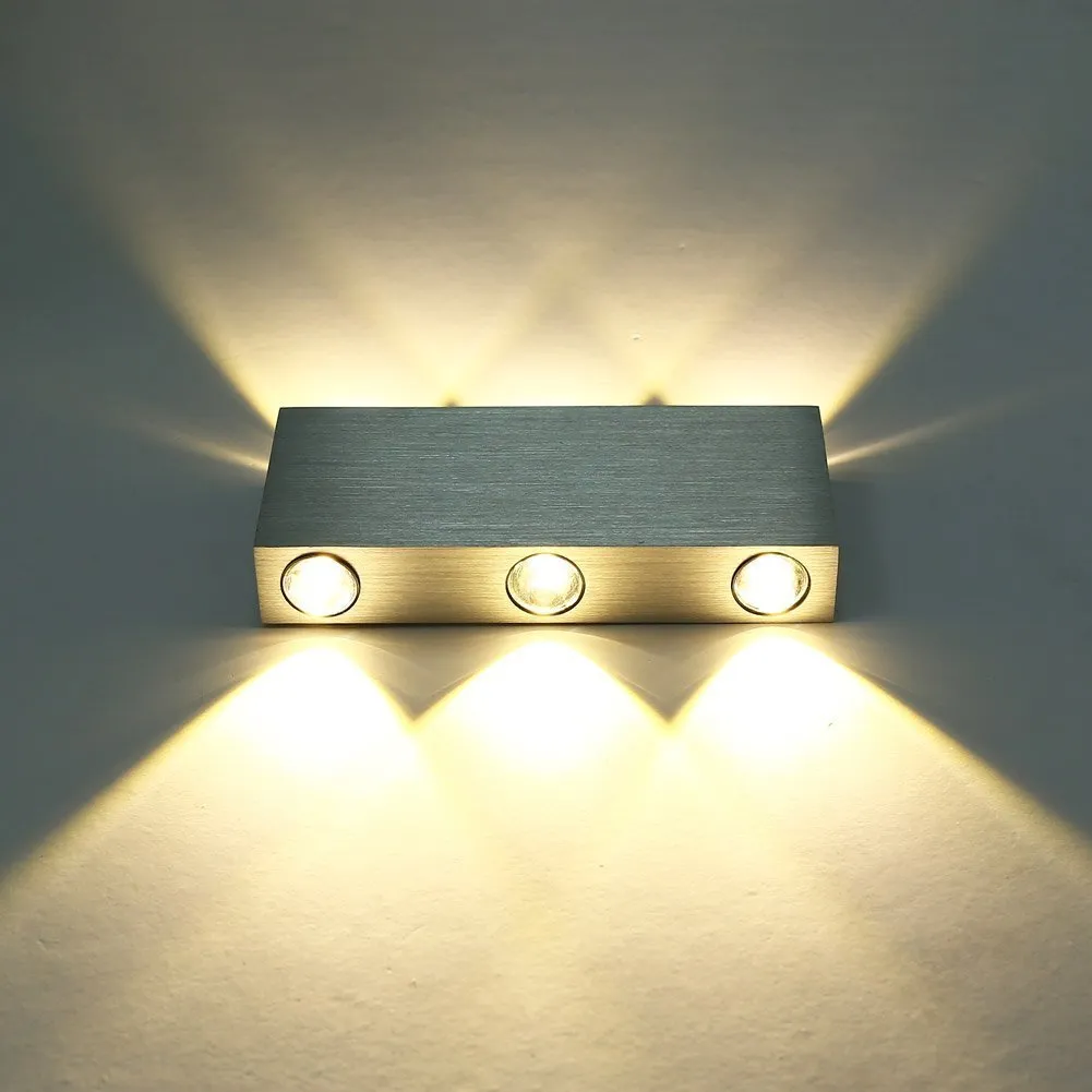 벽 램프 현대 순수한 흰색 18W 고전력 6 LED UP DOWN WALL LAMP SPONT LIGHT SCONCE 조명 볼록 거울 장식