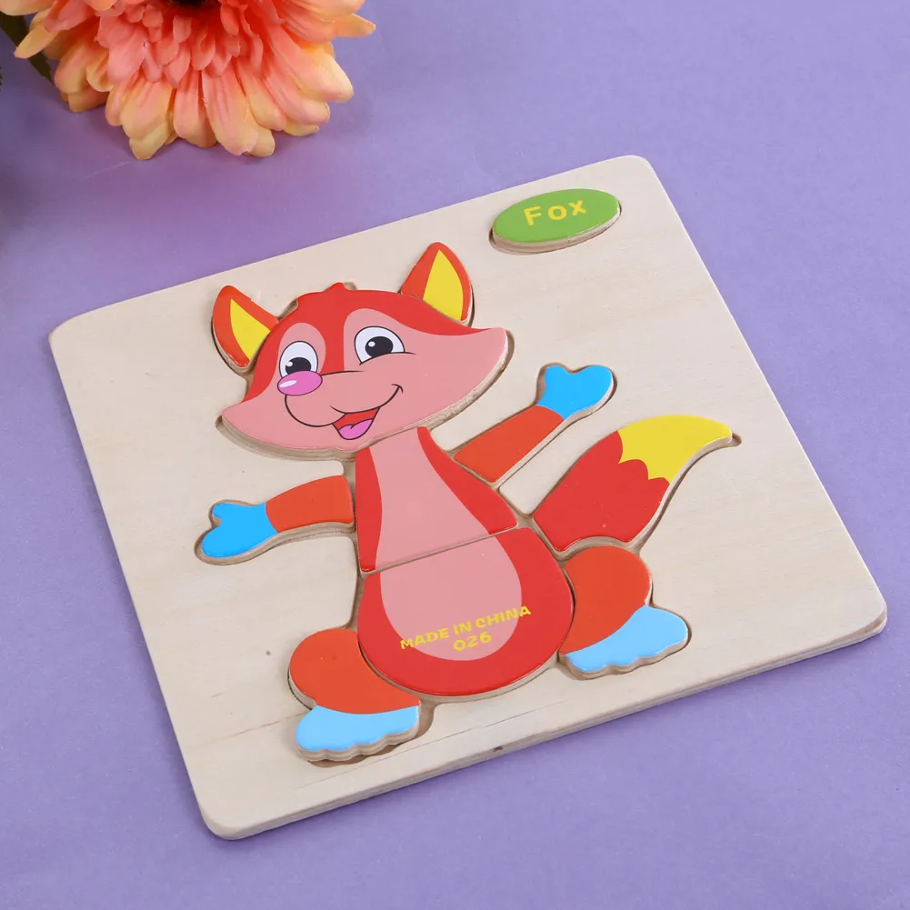 Marke Neue Baby Kind Cartoon Tiere Dimensionale Puzzles Spielzeug obst Puzzles Pädagogisches Spielzeug für Kinder Geschenke 17-60