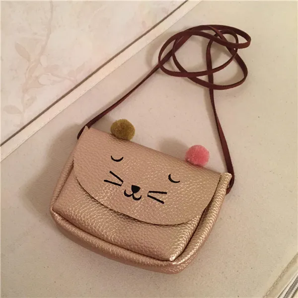 여자 아기 가방 2017 새로운 고양이 PU 어린이 한 어깨 가방 패션 키즈 미니 메시지 가방 소녀 지갑 생일 파티 용품 C191