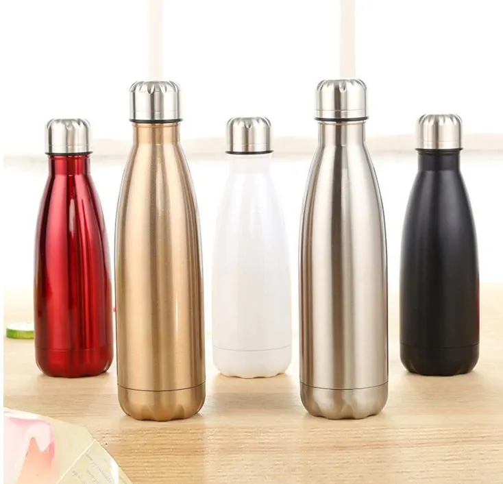 350 ml Bowlingform Isolerad Rostfritt Stål Vattenflaska Bärbar Utomhus Cykling Camping Vattenflaskor Travel Muggar Drinkware Cooler Cup