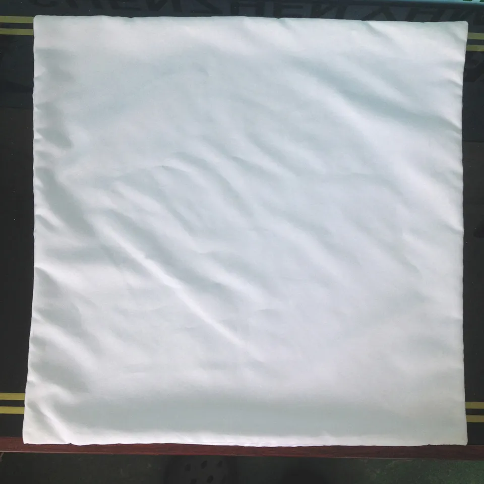 50st Lotplain White DIY Blank SubliMation Pillow Case Poly Pillow Cover 150gsm Tyg 40cm fyrkantig vit kuddfodral för DIY PRI235Q