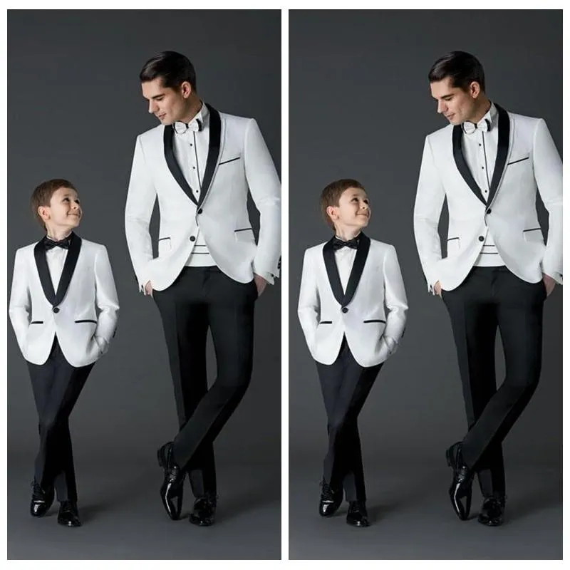 Custom Made New Fashion Groom Tuxedos Men's Wedding Dress Prom Suits Father And Boy Tuxedos (Jacket+Pants+Bow) Formal Wear