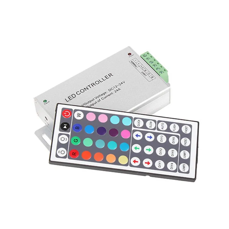 IR Remote Controller DC12V-24V 12A 144W 44 Klawisze dla RGB SMD 5050 3528 LED Strip Aluminium do dłuższej pracy