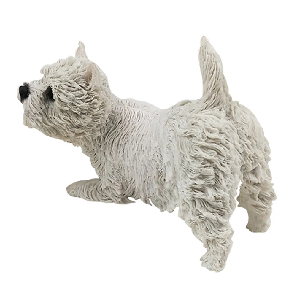 West Highland White Dekor Terrier Hundefigur Kunstharz Tierstatue handgefertigte Figuren Dekoration für Autospielzeug