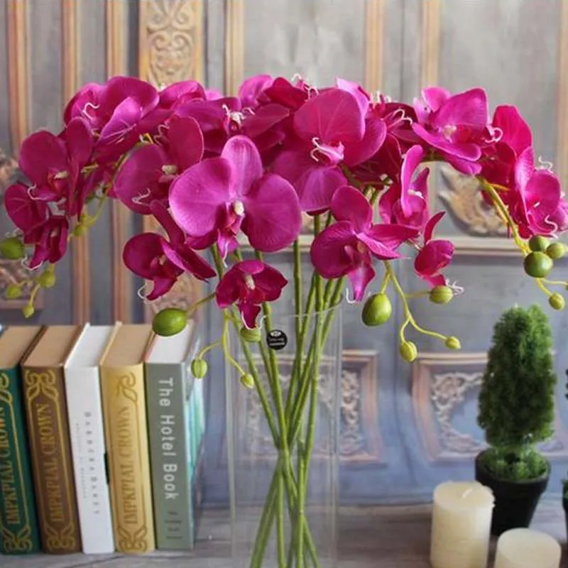 78cm 최고의 시뮬레이션 나비 난초 Phalaenopsis 꽃 홈 장식 꽃 파티 결혼식 이벤트 장식 뜨거운 판매