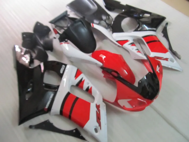 Carene in plastica carrozzeria Yamaha YZF R6 98 99 00 01 02 kit carena rosso bianco nero YZFR6 1998-2002 OT34