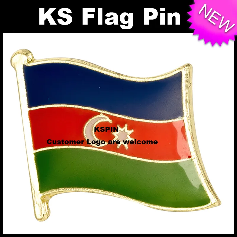 Aserbaidschan-Flaggen-Abzeichen-Flaggen-Pin 10 Stück viel kostenloser Versand KS-0008