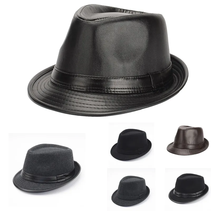 New Autumn Winter British Style Men Jazz Caps Hats Fashion Wool Felt Fedoras Trilby Hat for Middle-aged and Elderly Men GH-215