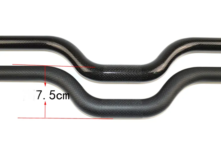 3K Full Carbon Fiber Handlebar 25 4mm 460-660mm Kids Child Bicycle Flocding Bike Mountain Bmx Cycling Parts Big Rise Bar Matte Or2607