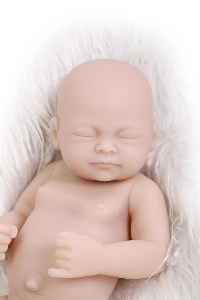 10 inches Reborn Doll Kit Volledige Ledemaat Anatomisch Correct Slapen Zacht Siliconen Vinyl Voor Baby's Kerst Verjaardagscadeau Geen doek