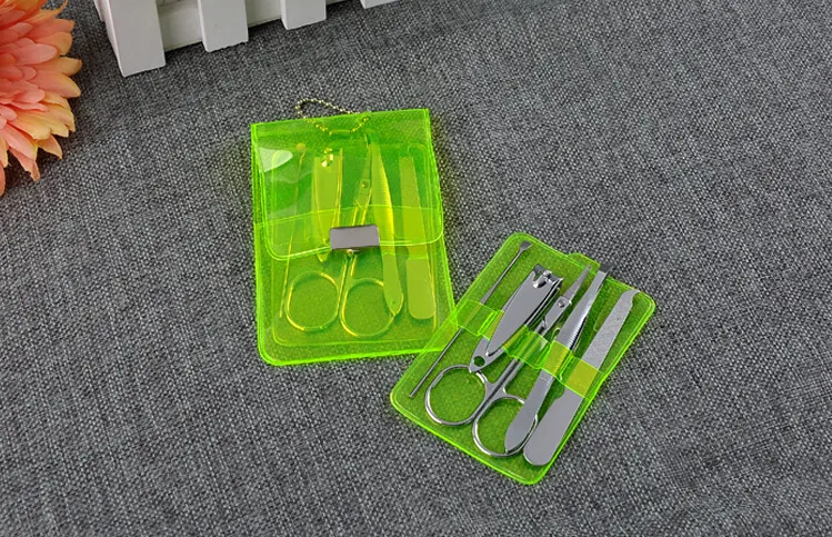 Di alta Qualità In Acciaio Inox Set La Cura Delle Unghie Pedicure Forbici Pinzette Coltello Ear Pick Utility Tagliaunghie Kit Manicure Set