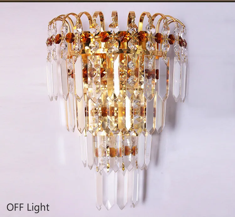 Modern Crystal Wall Lamp Chrome Bedroom Lights Sconce Bedside Living Room Light Lamp