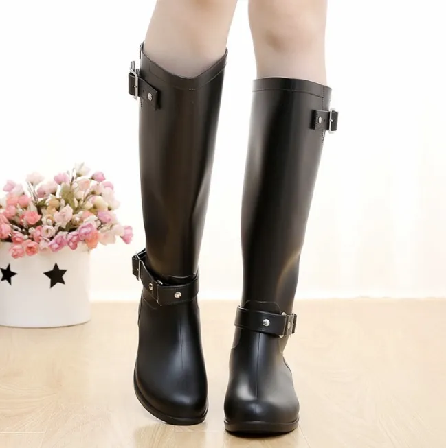 good quality new women men tall knee high / short style rubber rainboots Welly rain boot water shoes for adult