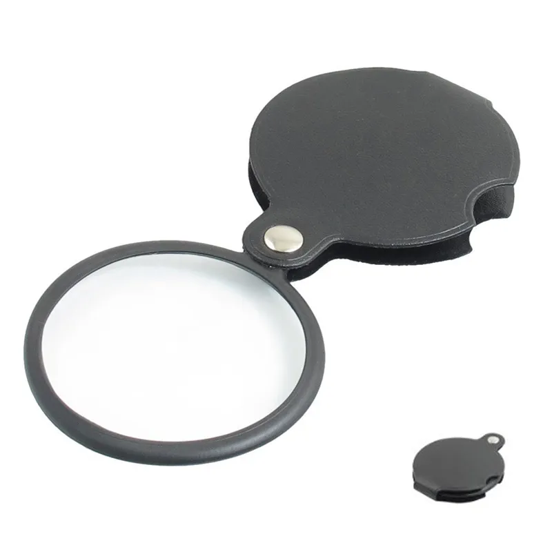 Portabel mikroskop Förstoringsglas Loupe 70x 60mm 50mm Diameter 5x Rund Förstoringsglas MG86034 W Svart lock