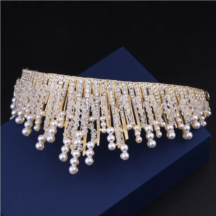 couronnes diadèmes perles couronne coiffes pour mariage coiffes de mariage coiffure pour robe de mariée coiffure accessoires fête accesso232C