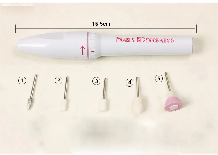 المهنية الكهربائية مانيكير مسمار الفن ملف الحفر ، الفن صالون مانيكير القلم أداة ، 5 بت / مجموعة البولندية قدم الرعاية المنتج J1718
