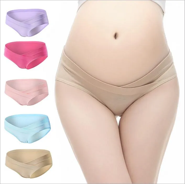 Pregnant Briefs Maternity Panties Women's Underwear Cotton Low Waist Bragas Plus Size Summer U-Shaped Briefs Pregnancy Women Clothes B2694