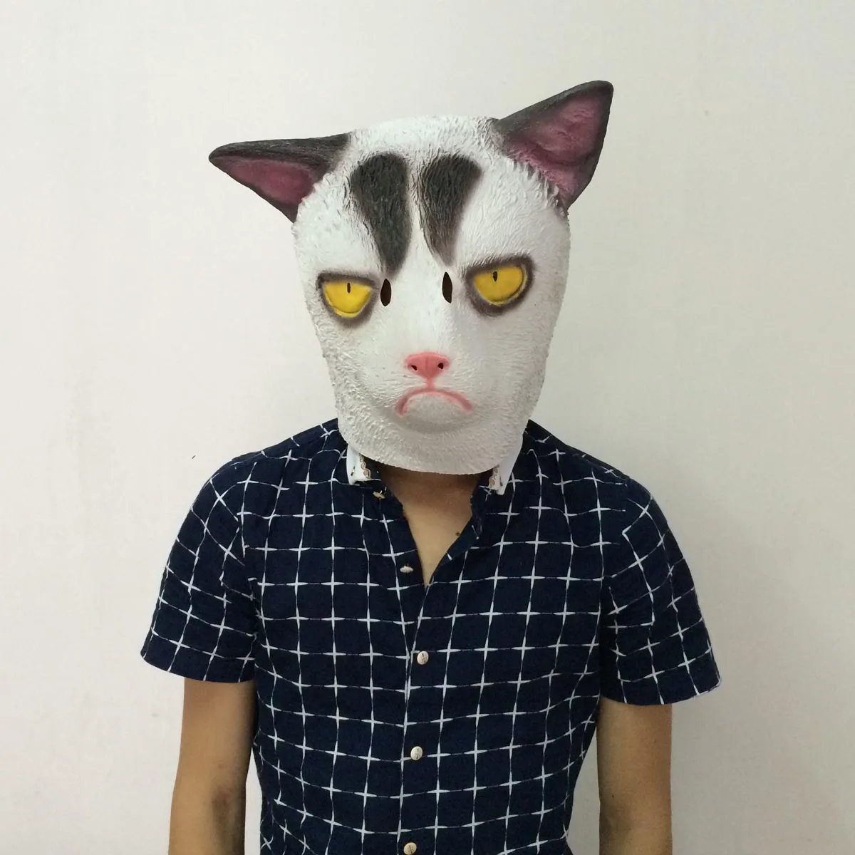 Máscara De Gato Blanco Espeluznante, Máscara De Gato Enojado, Máscaras