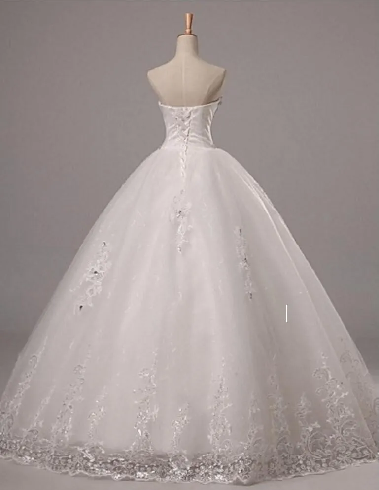 Abito da sposa di lusso con fasciatura, abito da sposa con scollo a cuore, abito da sposa scintillante e brillante, tulle lungo fino al pavimento con applicazioni di perline