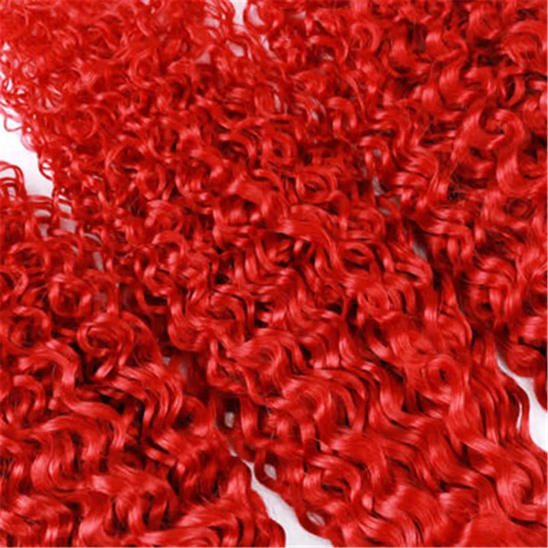 Brasilianisches verworrenes lockiges Haar, Rot 99J, Burgunderrot, nasses und gewelltes Echthaar, günstige brasilianisches lockiges reines Haar, Rot, 3 Bündel