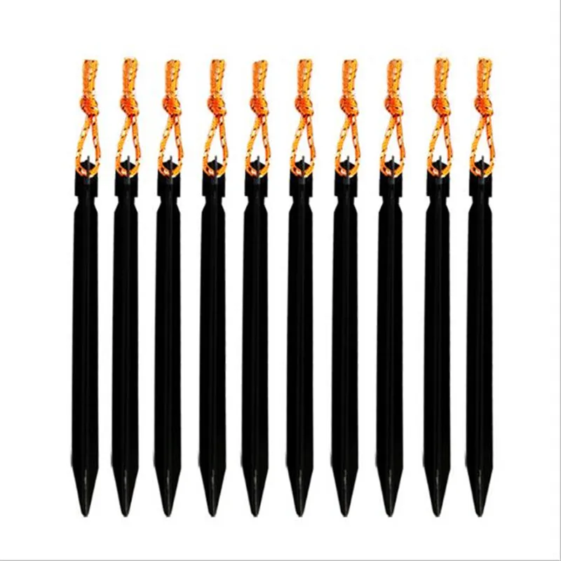 18cm Aluminum Alloy Sand Snow Mud Ground Stake with Rope Outdoor Tent Nail Tent Pegs Camping Tool Accessories1236431