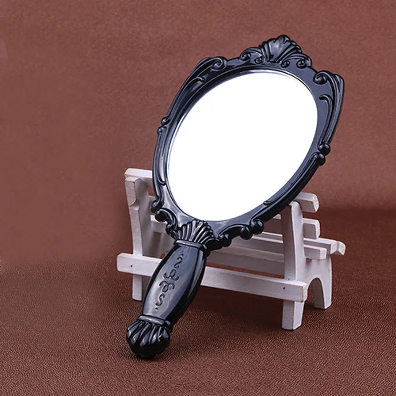 Vintage Rose Cosmetic Mirror Plastic Makeup Mirror Gift Cute Girl Ręka makijaż czarna, biała, różowa, gorąca różowa, czerwona i fioletowa bezpłatna wysyłka#MD18