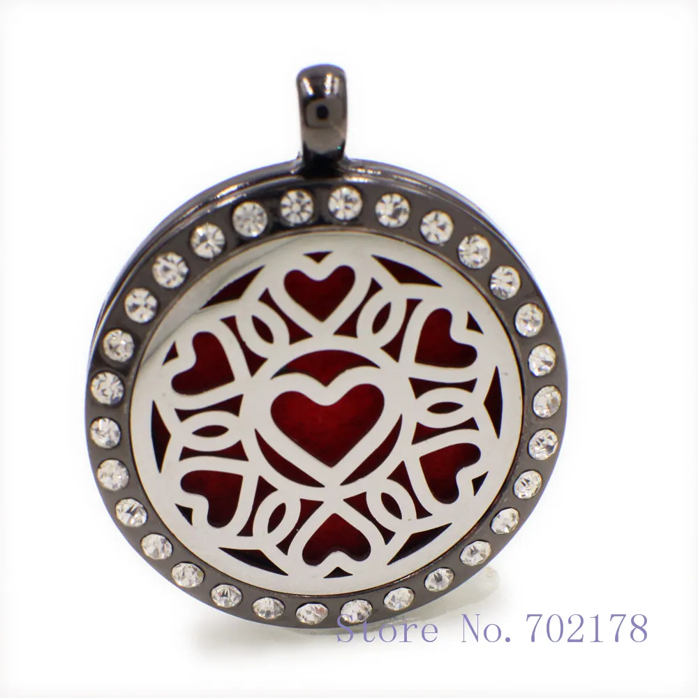 Hollow heart Magnetic Perfume Aromatherapy essential oil Diffuser Locket XX60 Hollow locket pendant with chain & Felt Pad randomly freely