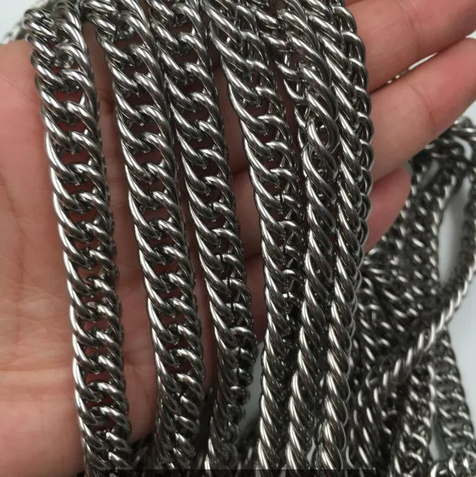 5 Meter / Factory Direct Sale Sieraden Vind Zwaar 8.8mm Curb Link Chain RVS RVS-JEWLERY DIY SILVR