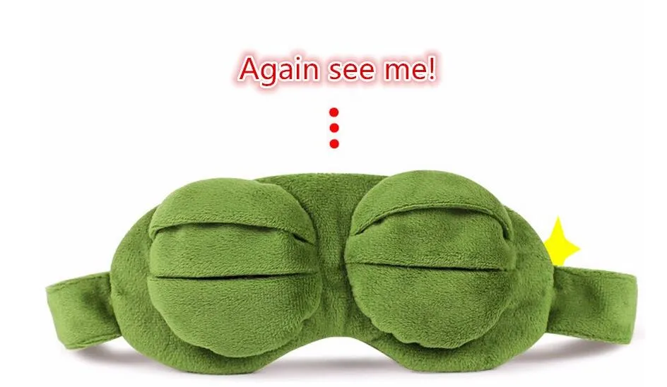 Cute Sad Frog 3D Eye Mask Cover Sleeping Funny Rest Sleep Anime Cosplay Costumes Accessories Gift3612476