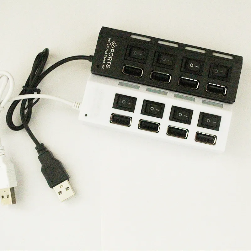 USBハブスプリッタ、クリエイティブ4つの口、高速2.0USBハブ独立スイッチ