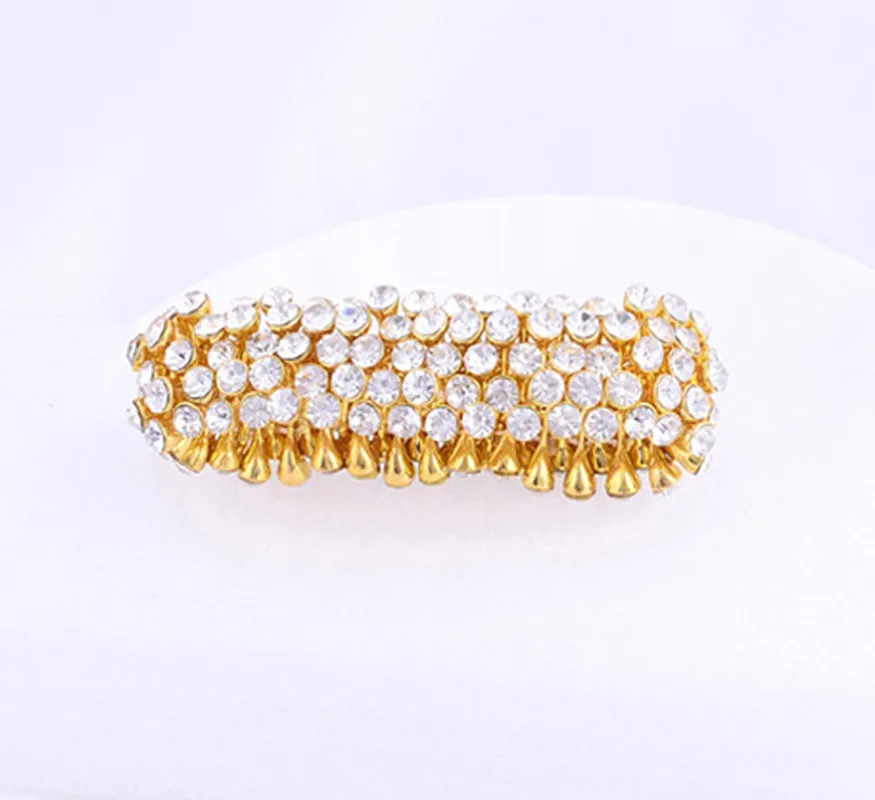Bracciale elastico di lusso con diamanti in cristallo di design di marca donna Braccialetti con strass moda donna Gioielli da sposa con bracciale placcato oro 18 carati