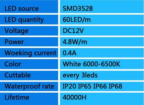 Frete Grátis 12 V 24 V Tira CONDUZIDA 3528 SMD RGB DIODO EMISSOR de Luz 60LEDs / M Não Tiras À Prova D 'Água Lâmpada Flexível para a Decoração Festival de férias