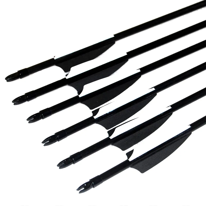 28/29/30 / 31,5-Inche Spine 500, Aço Ponto Tiro com arco de fibra de vidro Setas para Composto Recurve Bow Arrow Segmentação prática de tiro