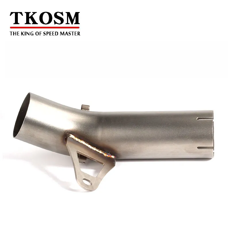 Silenciador TKOSM, tubo medio de escape de acero inoxidable para BWM S1000RR 2009-2016 S1000R 2014 2015 2016 S1000 R RR