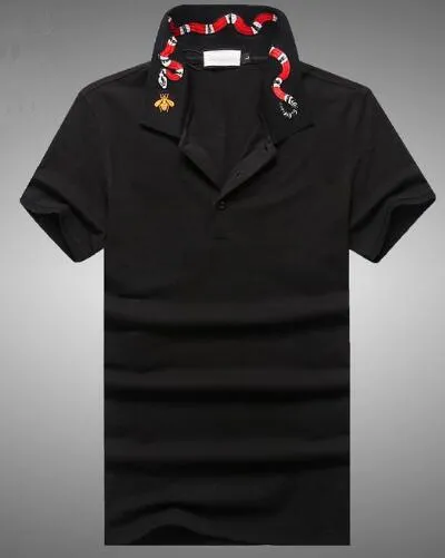 Global 2017 Neues Herren-Polo-T-Shirt mit Schlangenstickerei-Kragen, modisches T-Shirt, kurzärmeliges Top-Shirt für Herren, Poloshirts mit Tags