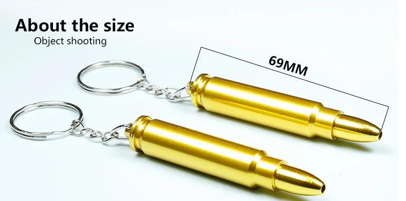 69MM Portable Metal Smoking Pipes Bullet Key Ring Shape Unique Aluminum Metal Filter Pipe Export Quality Product